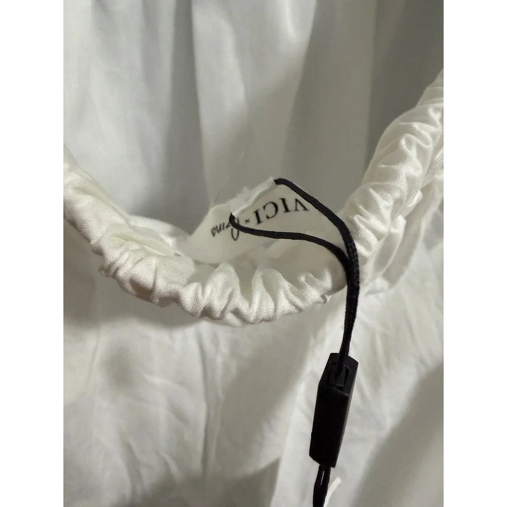 VICI x Gina White Open Back Ruched Strap Mini Dress‎ Womens Size Medium NWT